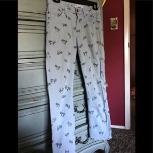 Paige bicycle print ankle jeans